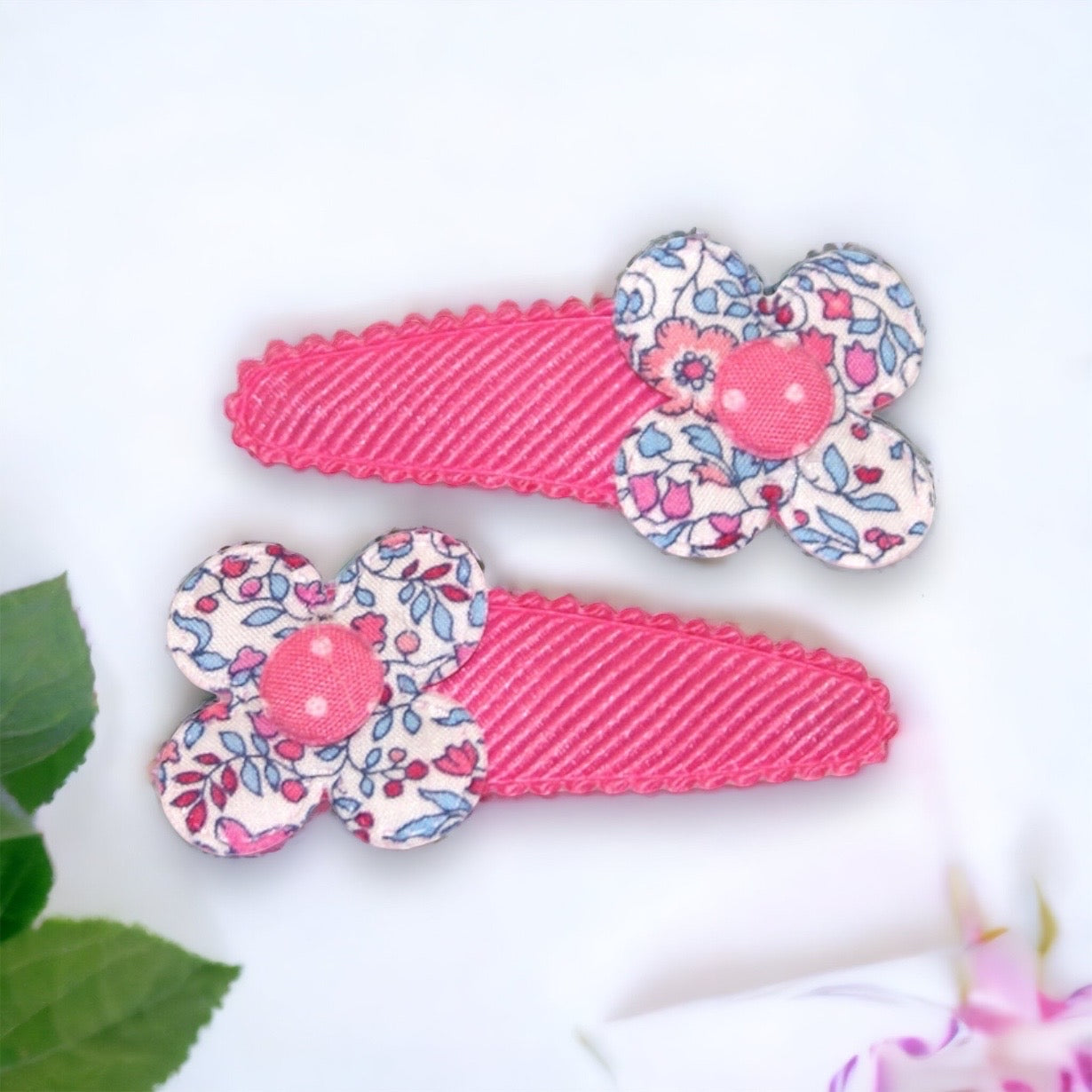 Liberty Camille Daisy Grosgrain Hair Snaps