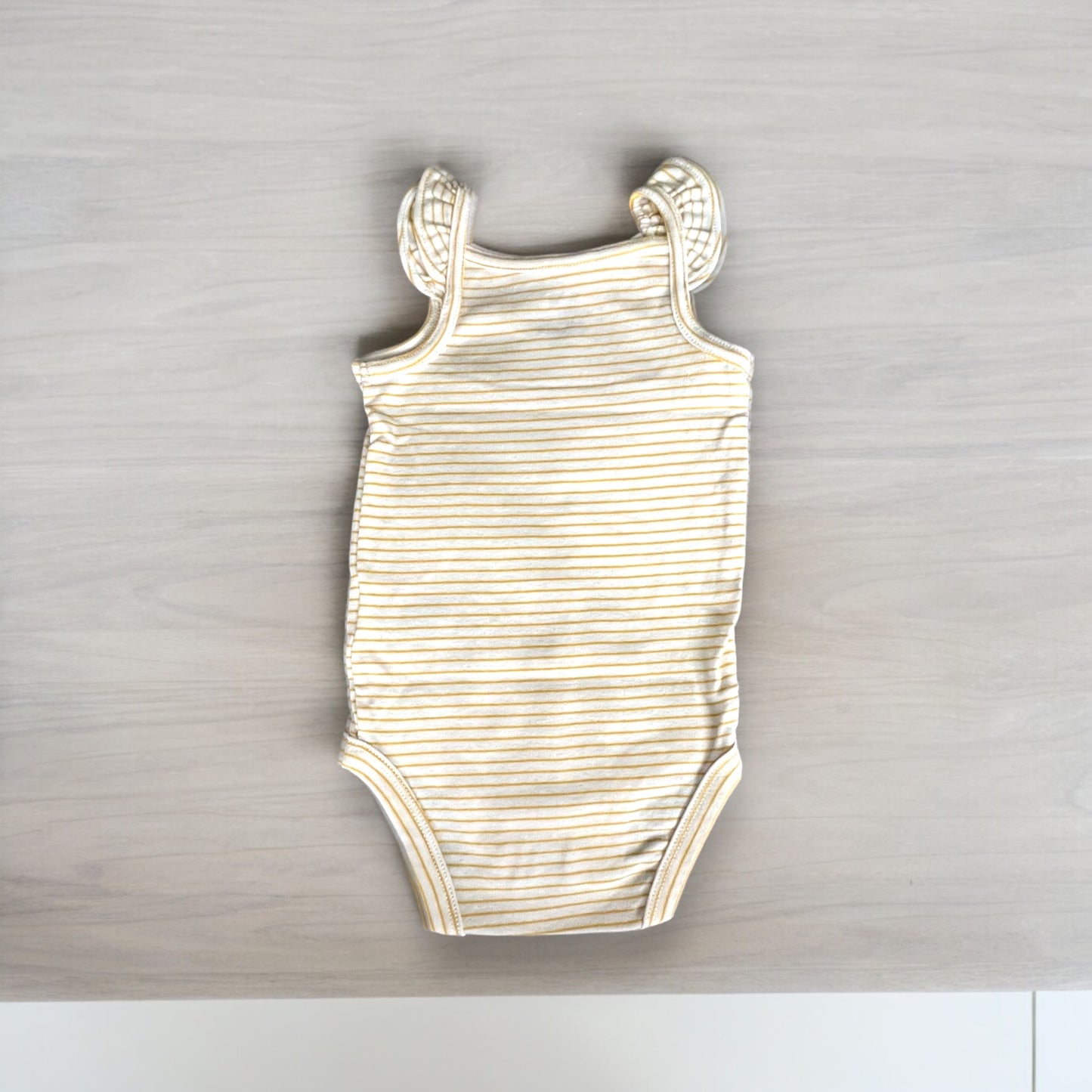 Striped Flute Sleeve Onesie