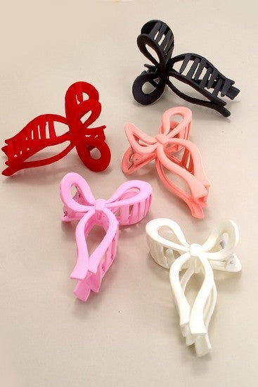 Matte Ribbon Hair Claw Clips