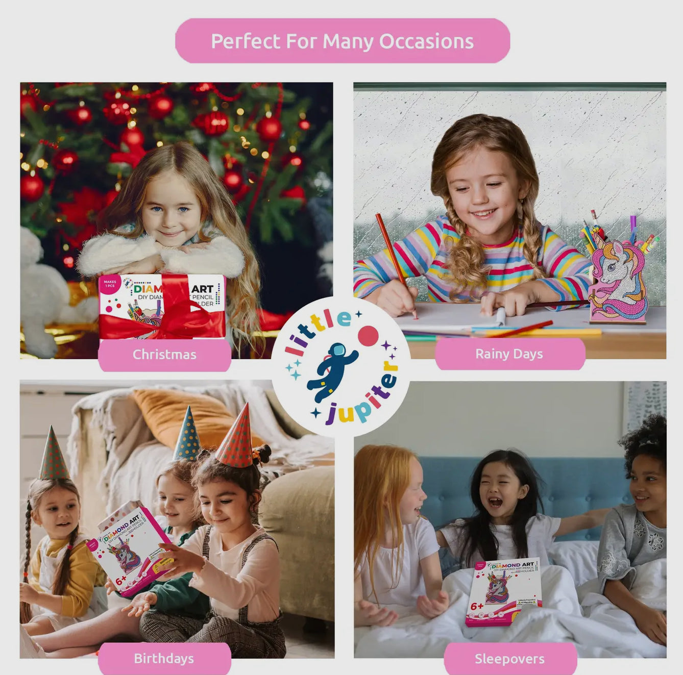 DIY Diamond Art Pencil Holder Pink Unicorn