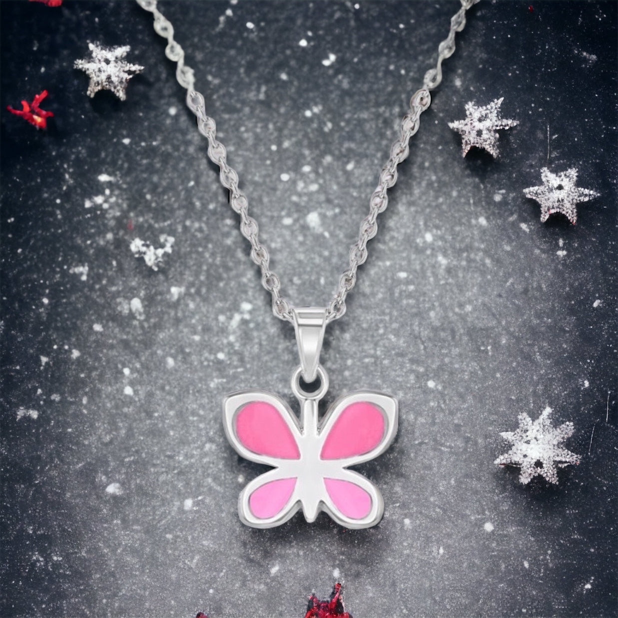 Enamel Butterfly Necklace