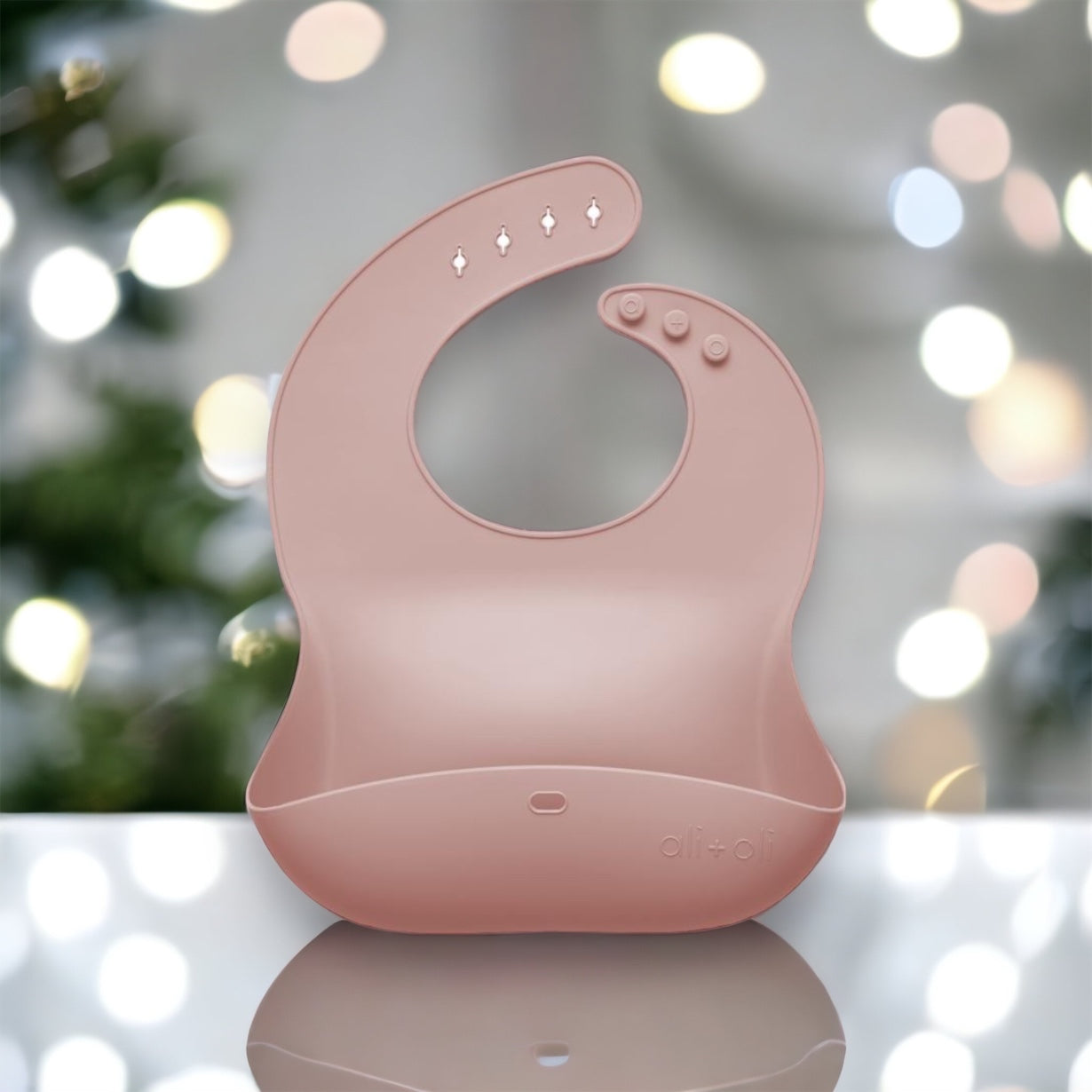 Silicone Baby Bib (soft blush)