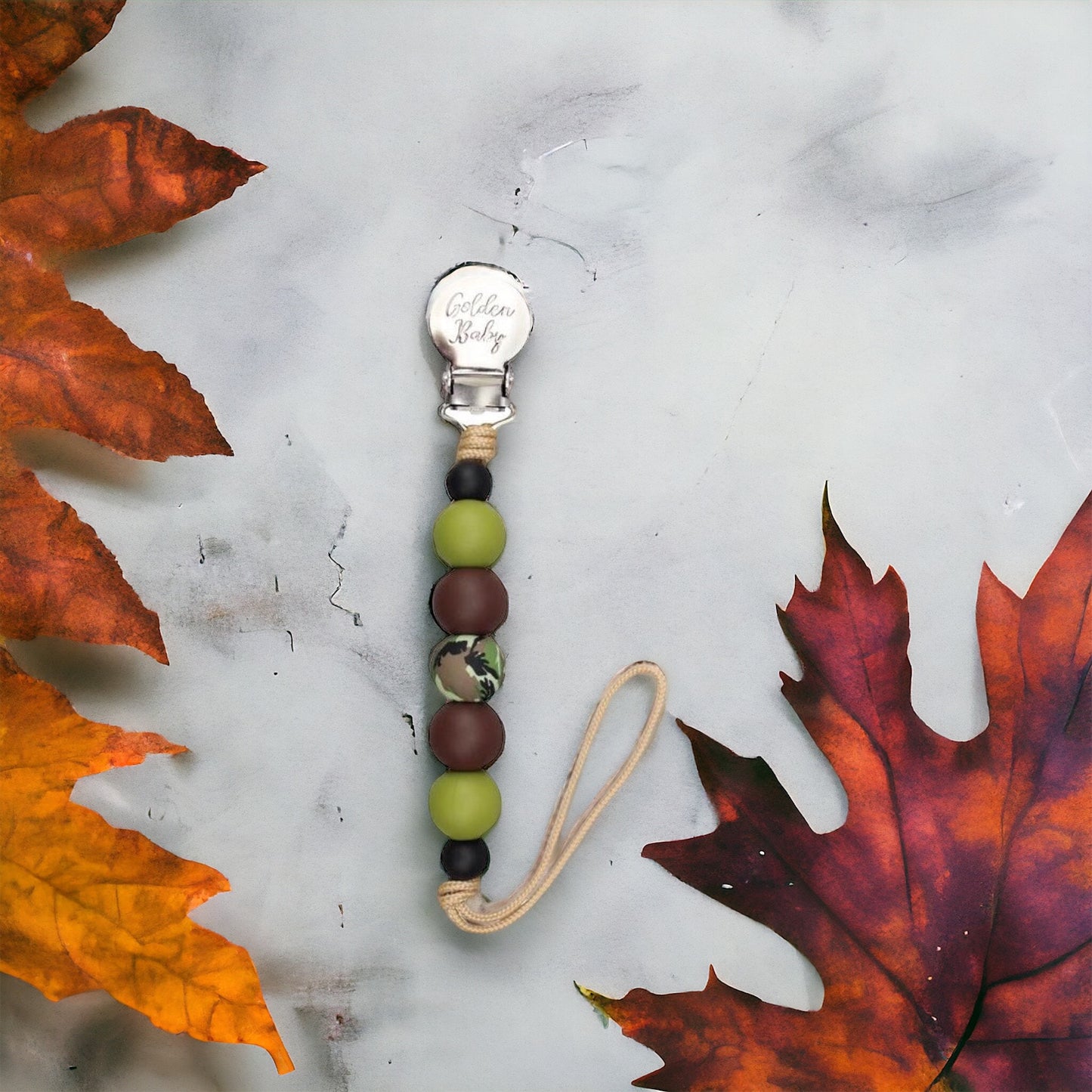 Camo Accent Pacifier Clip