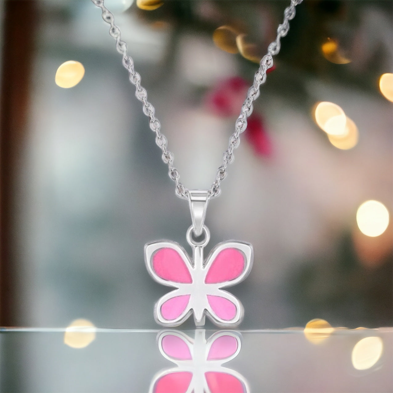 Enamel Butterfly Necklace
