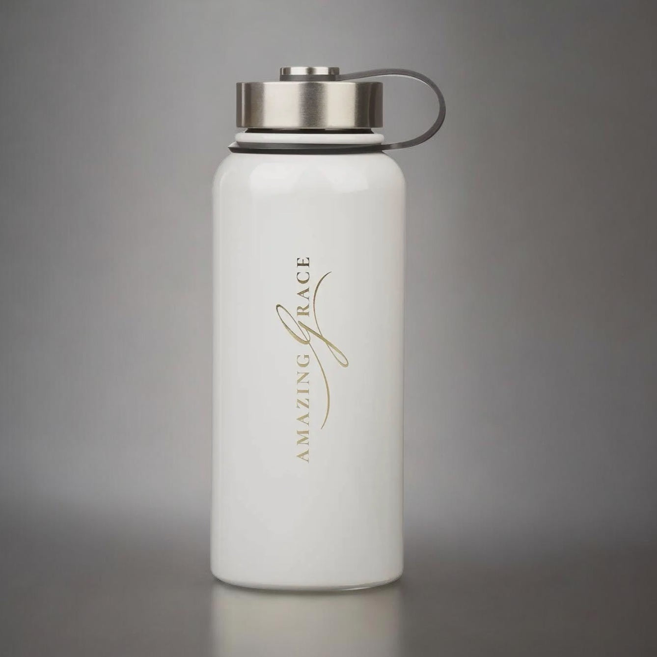 Amazing Grace Crown of Thorns Stainless Steel Water Bottle - White