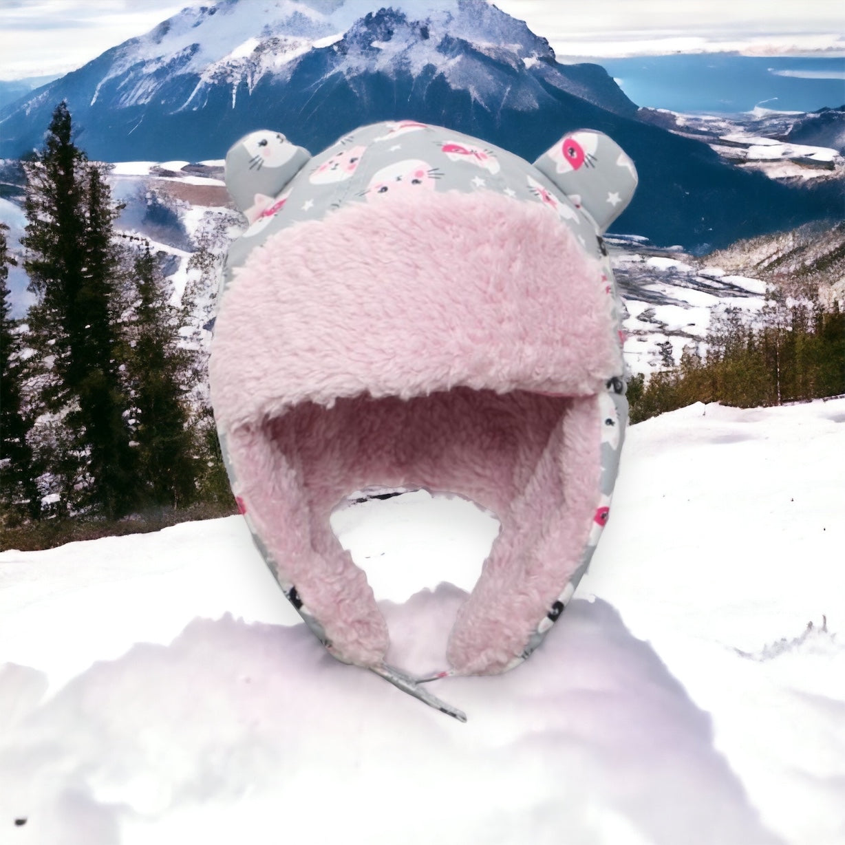 Trapper Hat Gray Cat