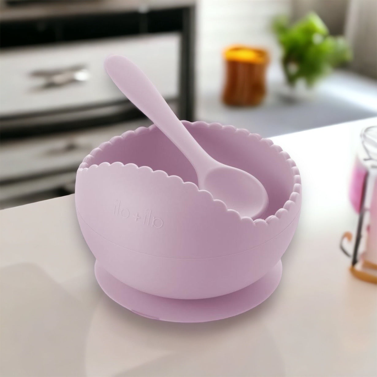Wavy Bowl & Spoon Set (lilac)