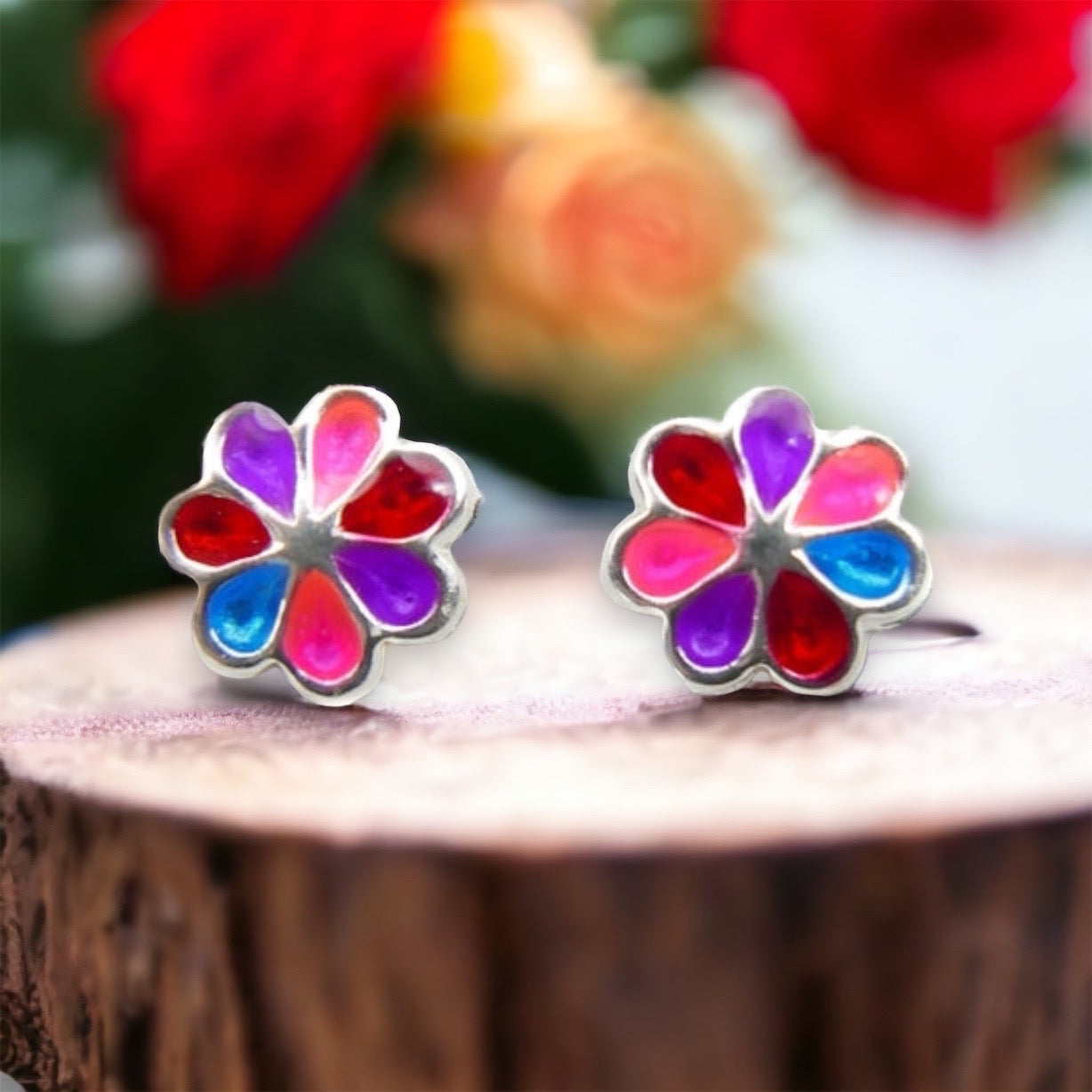 Multicolor Daisy Earrings