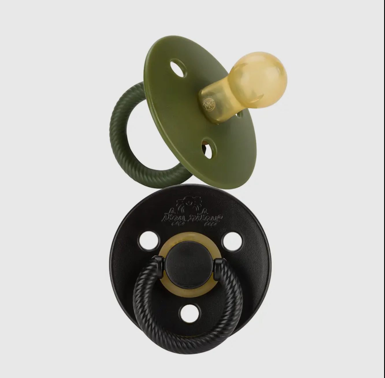Itzy Soother Natural Rubber Paci Set 2pc Camo (+) Midnight 0-6 mo