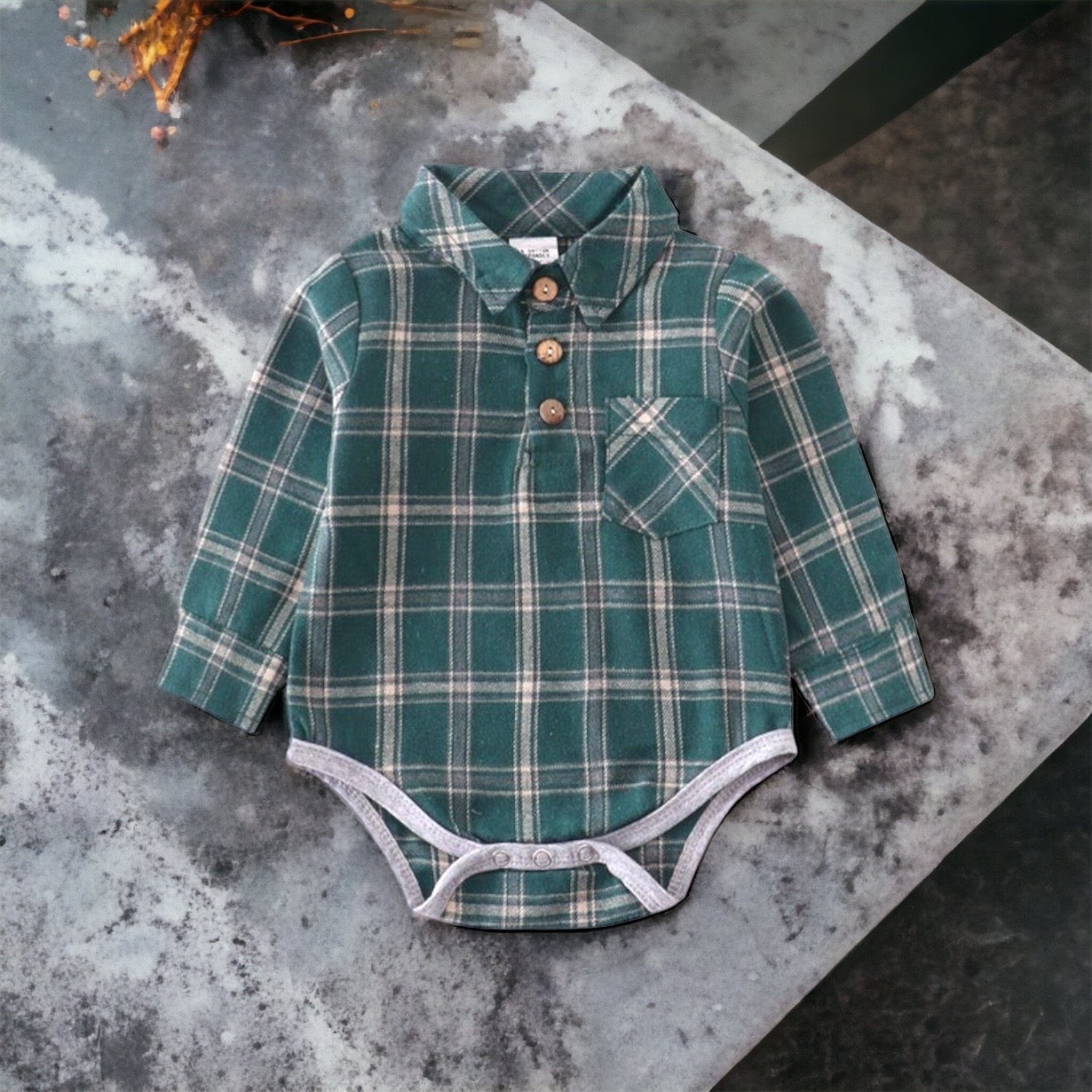 Green Plaid Bodysuit Shirt