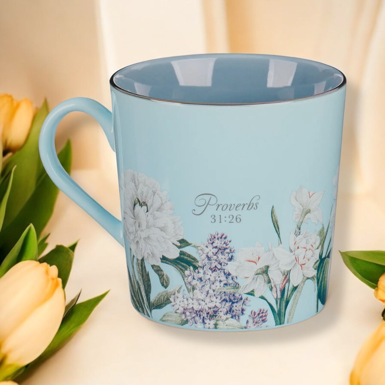 Blue Two-Tone Floral Wisdom Mug ✨NEW