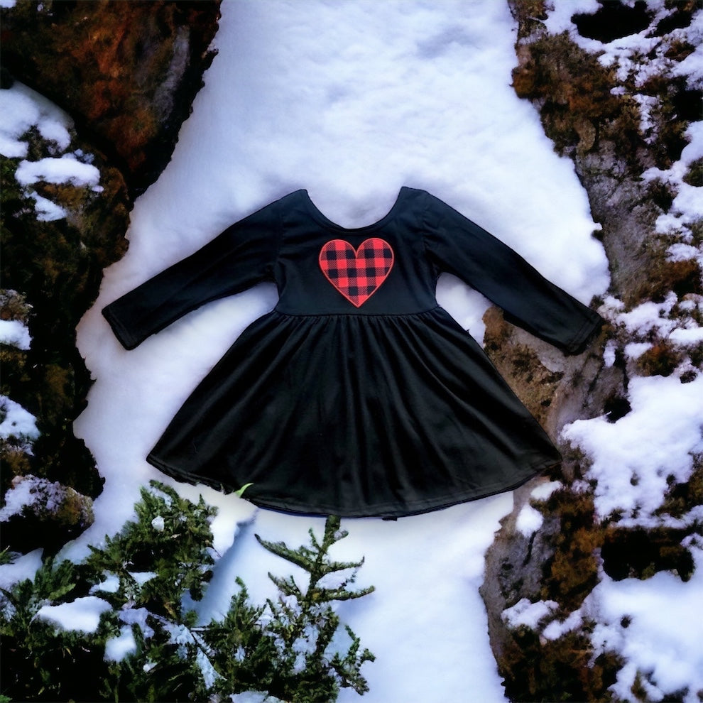 Plaid Heart Holiday Dress