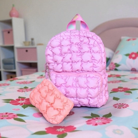 Quilted Scrunchies Mini Backpack w/ Coin Purse