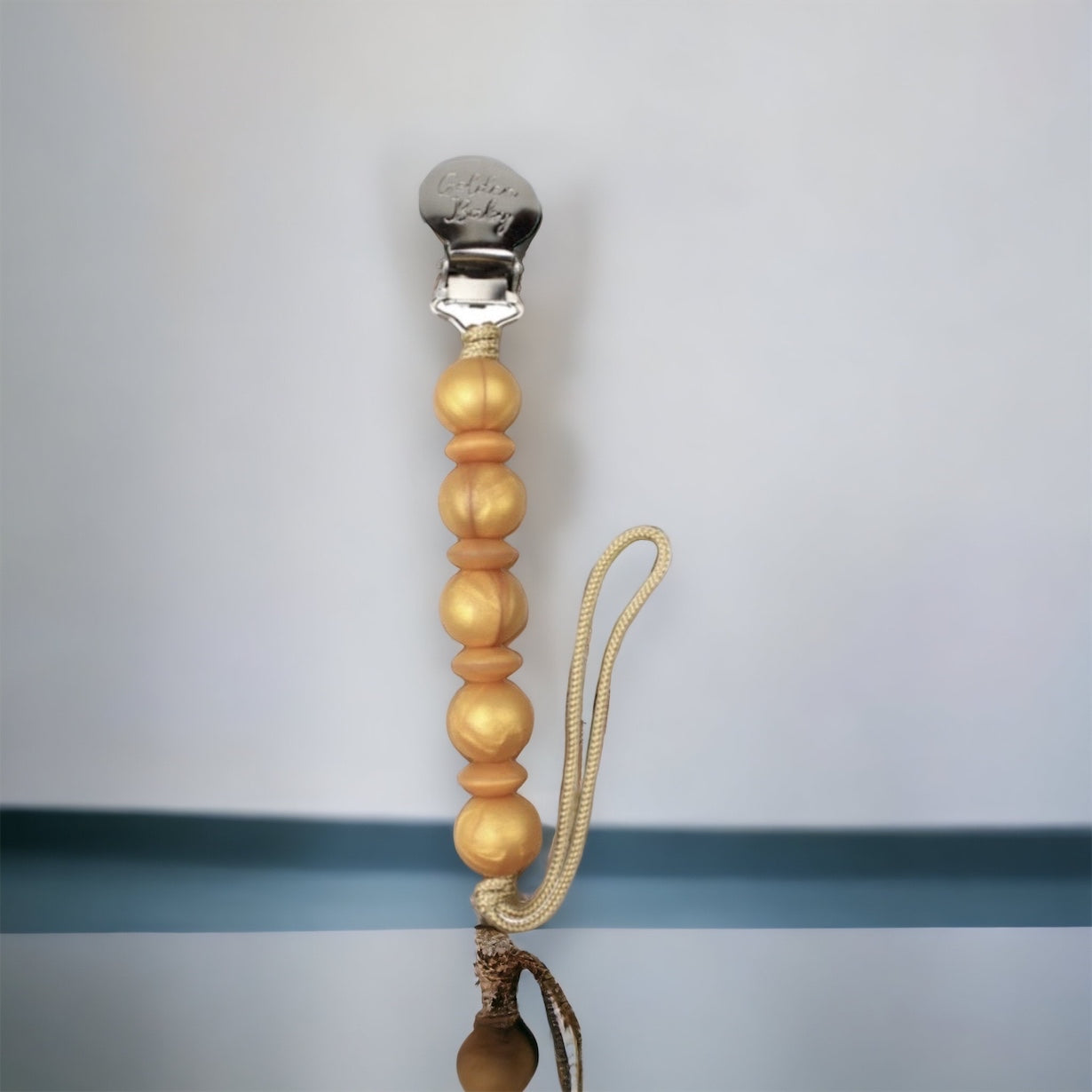 Golden Pacifier Clip