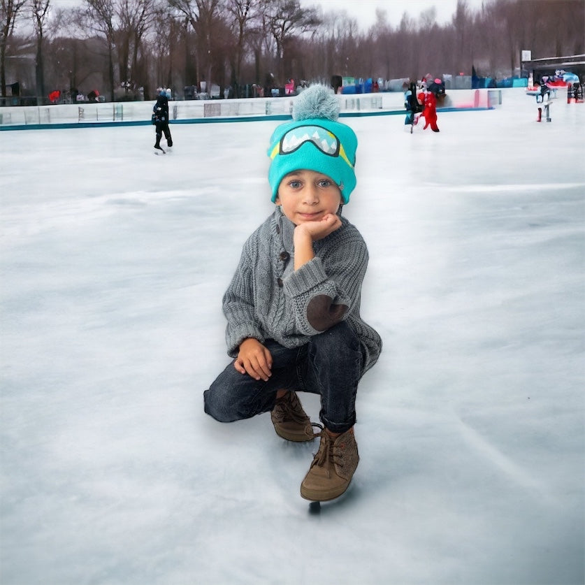 Beanie Ski Goggles Teal