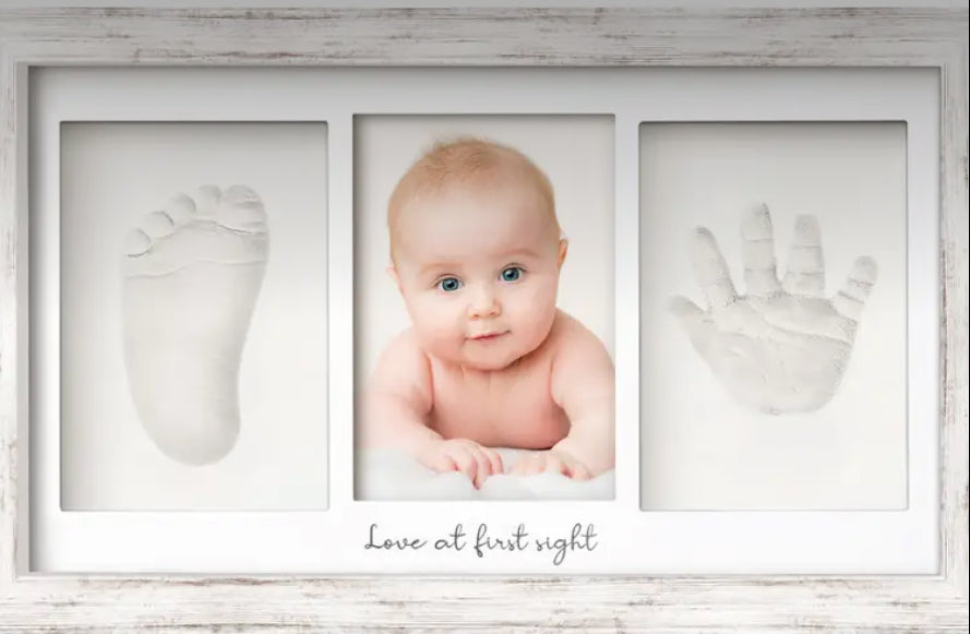 Baby Handprint, Footprint Keepsake Duo Frame Kit