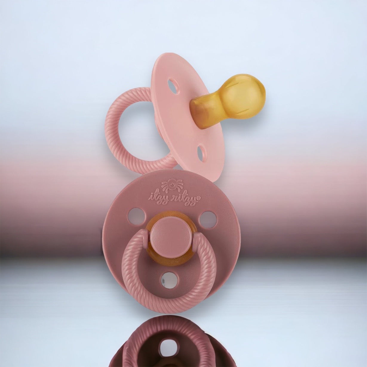 2pk Ityz Soother Natural Rubber Pacifier (pink)