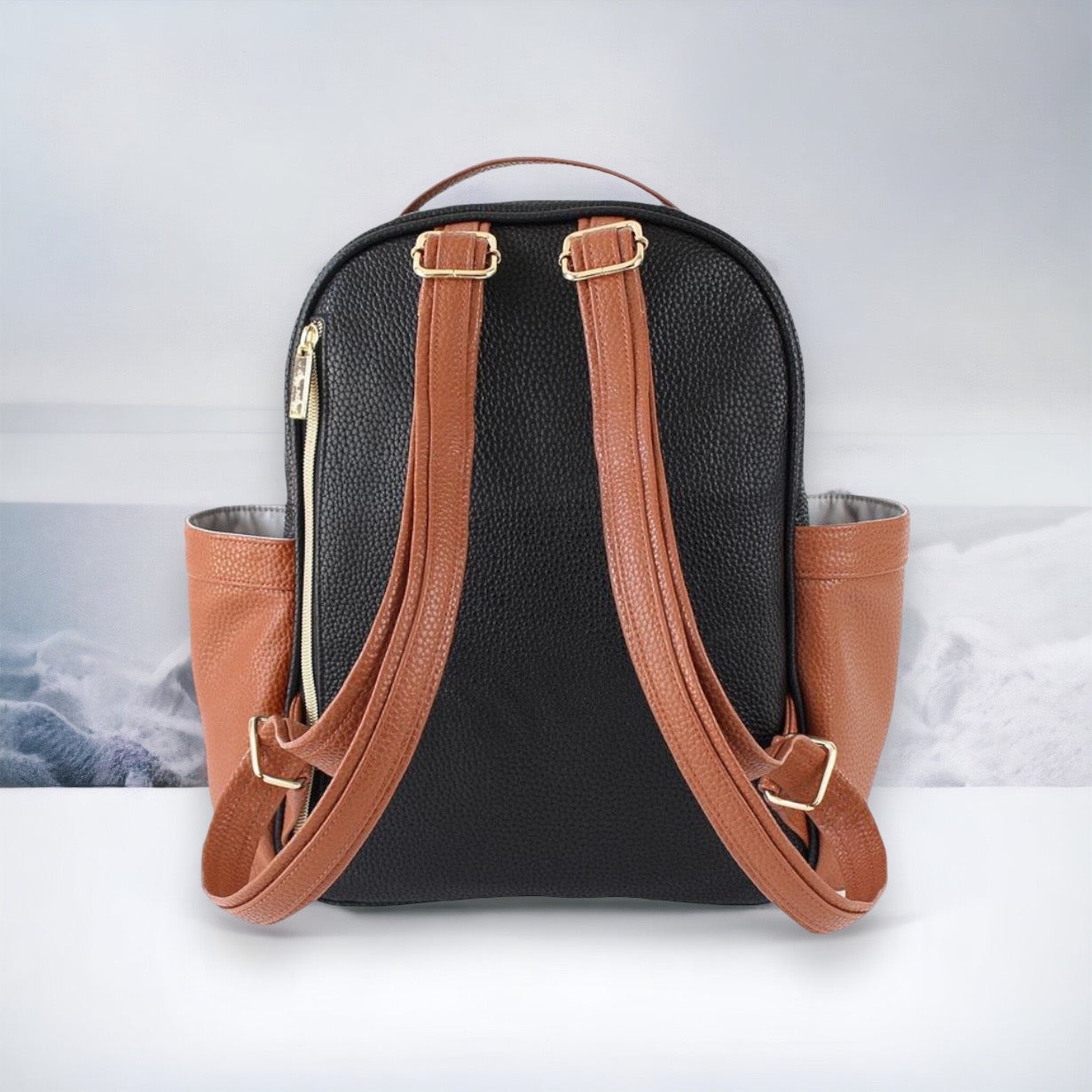 Mini Diaper Bag Backpack (coffee & cream)