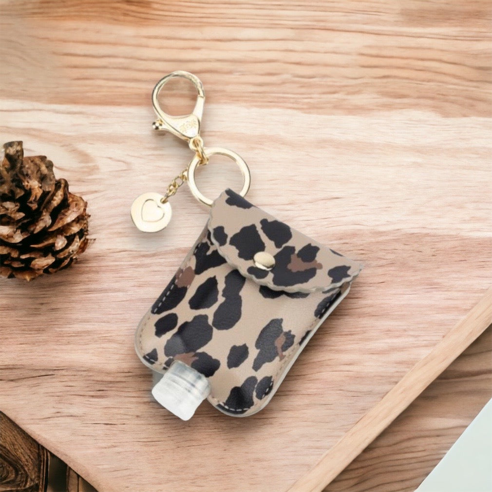 Cute ‘n Clean Hand Sanitizer Keychain (leopard)