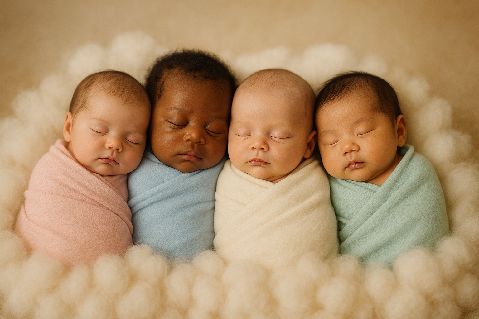mixture of newborn babies