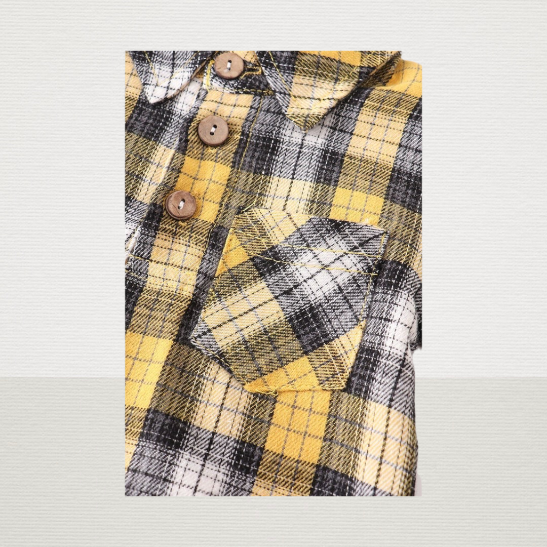 Yellow Plaid Bodysuit Shirt