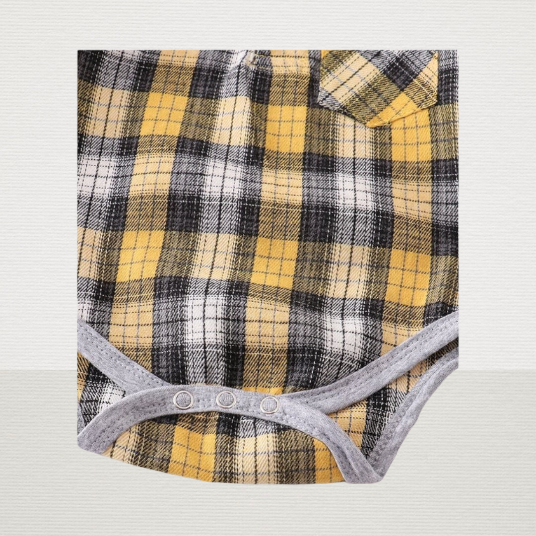 Yellow Plaid Bodysuit Shirt