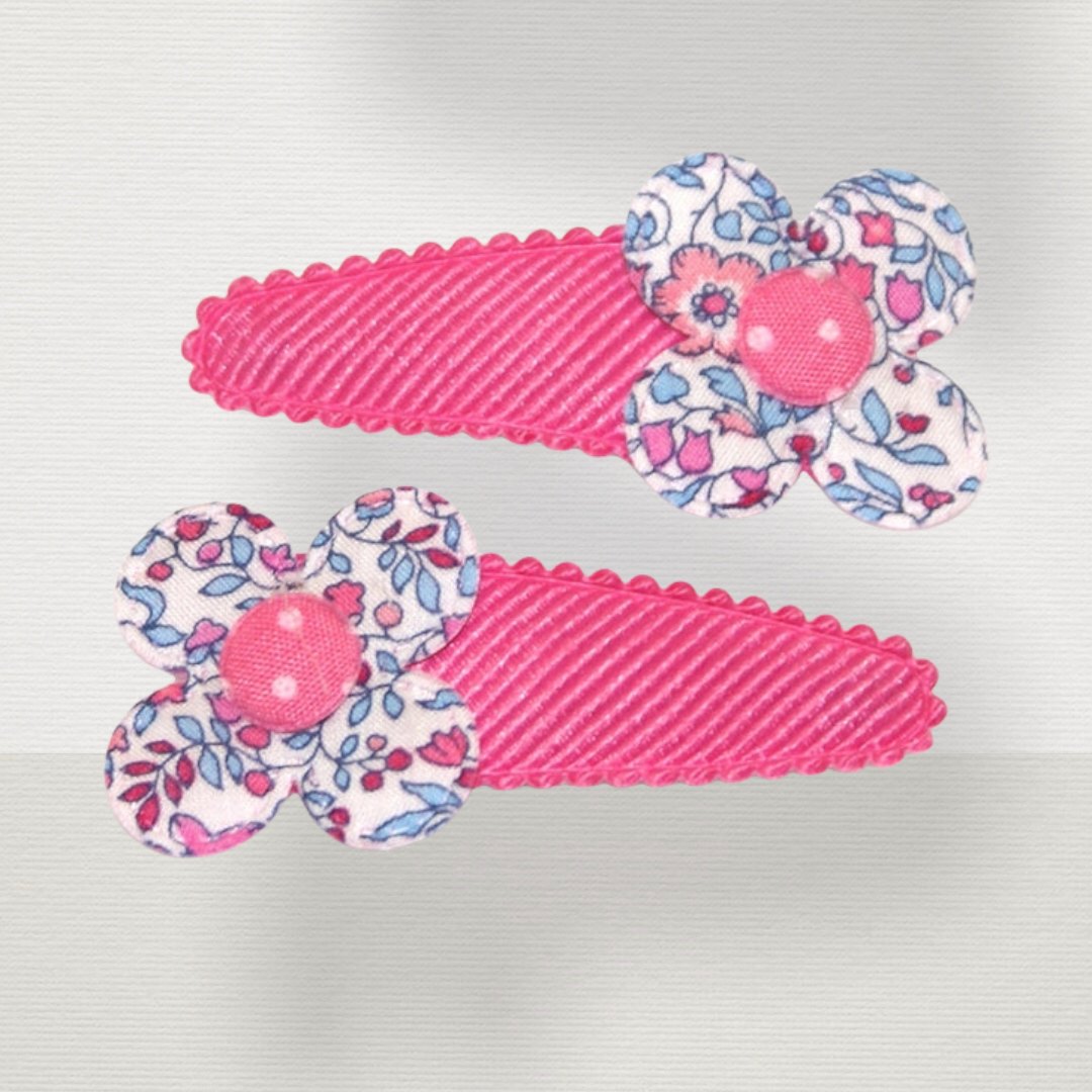 Liberty Camille Daisy Grosgrain Hair Snaps