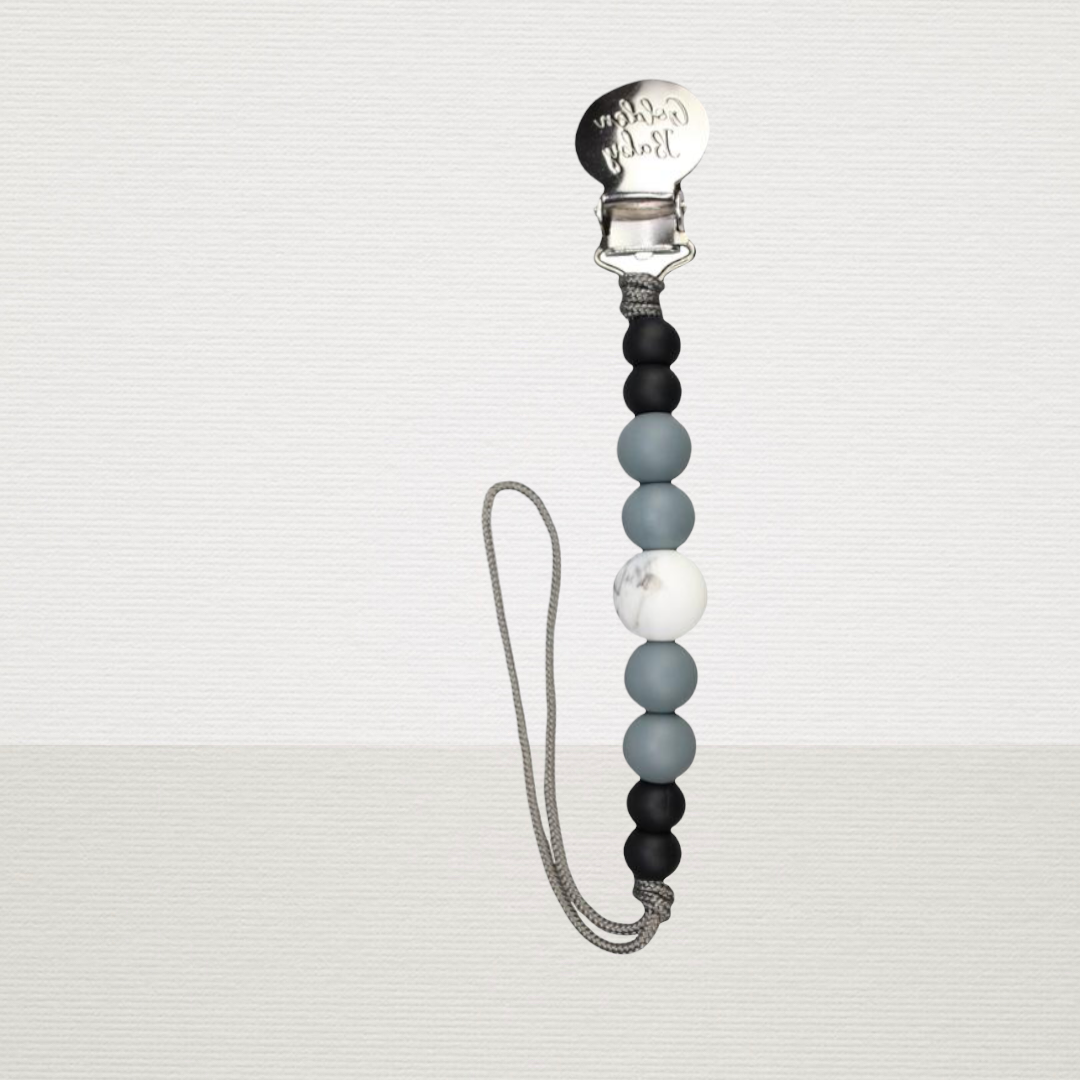 Charcoal Pacifier Clip