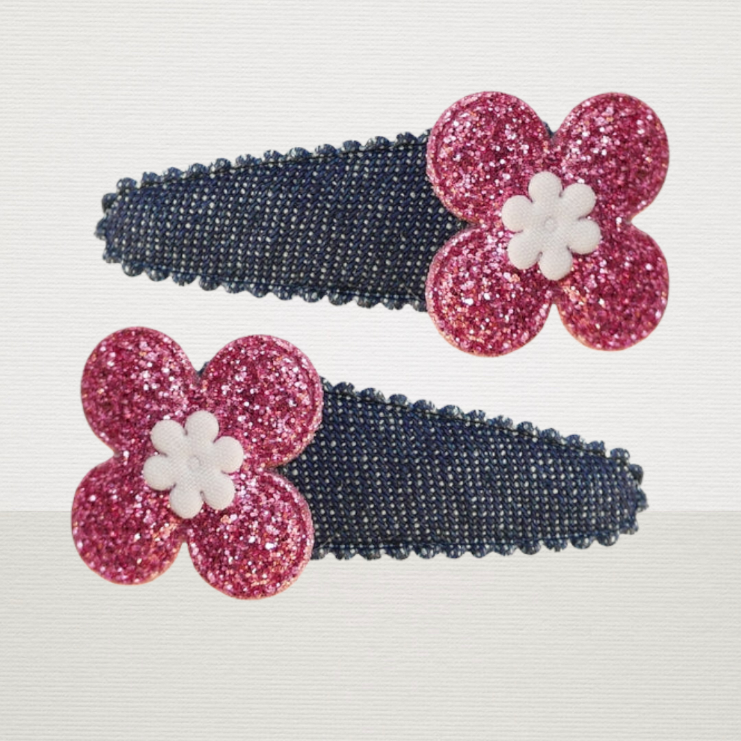 Glitter Daisy Hair Snaps