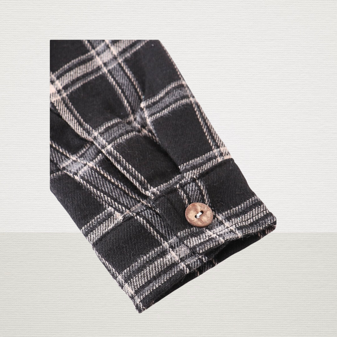 Black Plaid Bodysuit Shirt