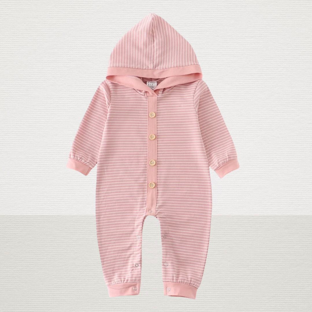 Pink Striped Hoodie Jumper
