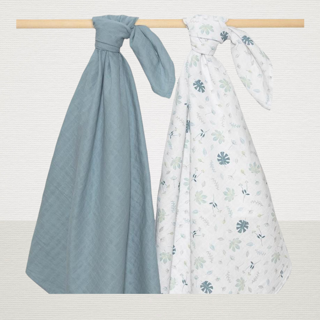 Organic Muslin 2pk Swaddle (banana leaf)