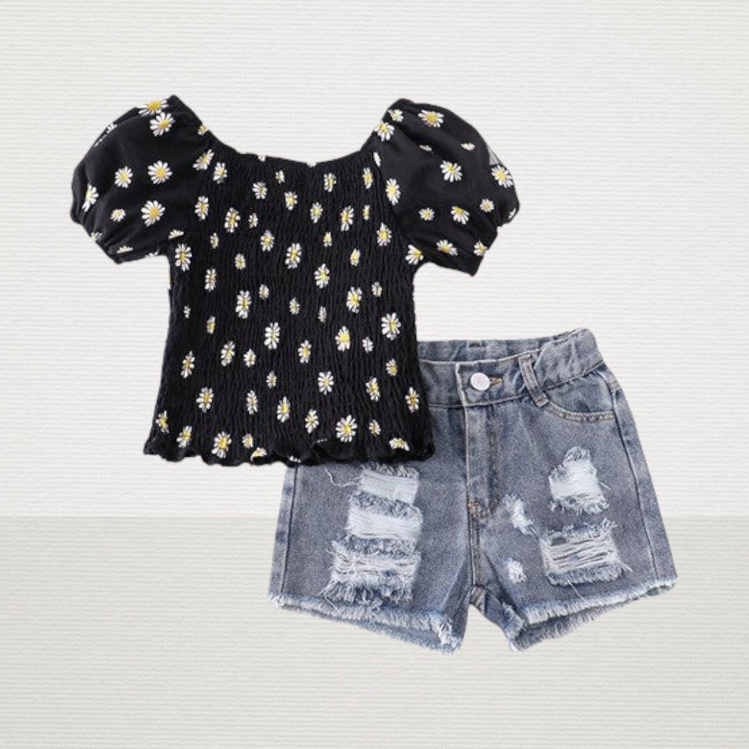 Daisy Denim Short Set