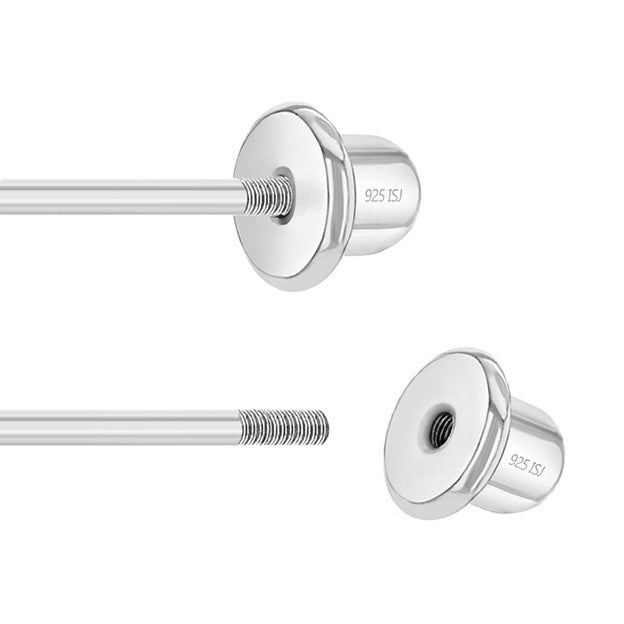 Bezel Round CZ 5mm Baby Toddler Earrings w/ Screw Back