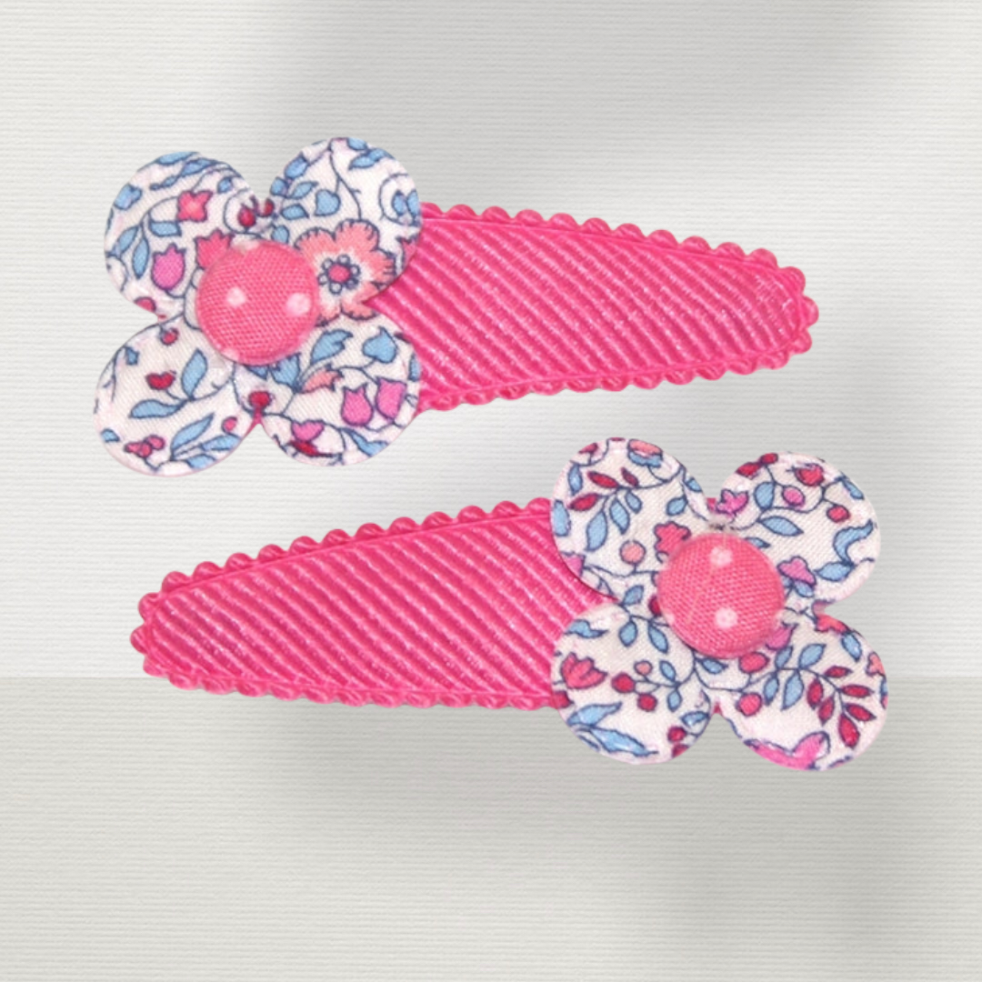 Liberty Camille Daisy Grosgrain Hair Snaps