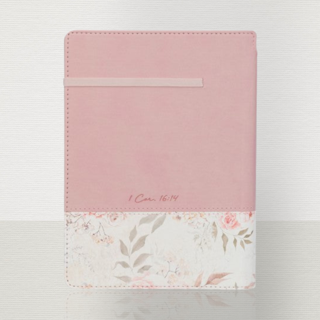 Done In Love Pink Floral Journal w/ Pen Holder