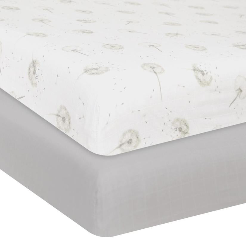 Organic Muslin 2pk Crib Fitted Sheets (dandelion)