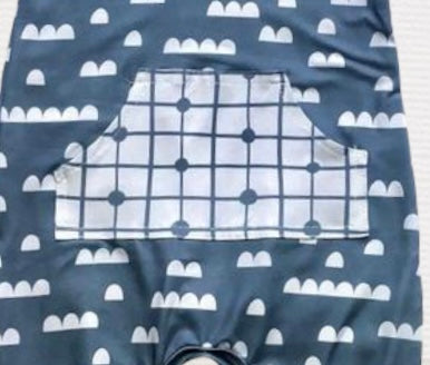 Gray Clouds Hooded Romper