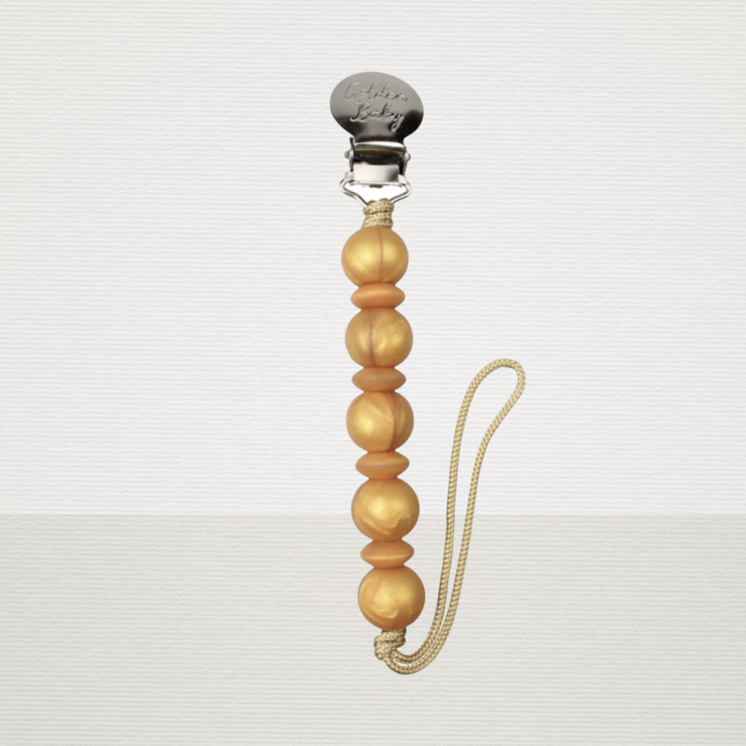 Golden Pacifier Clip