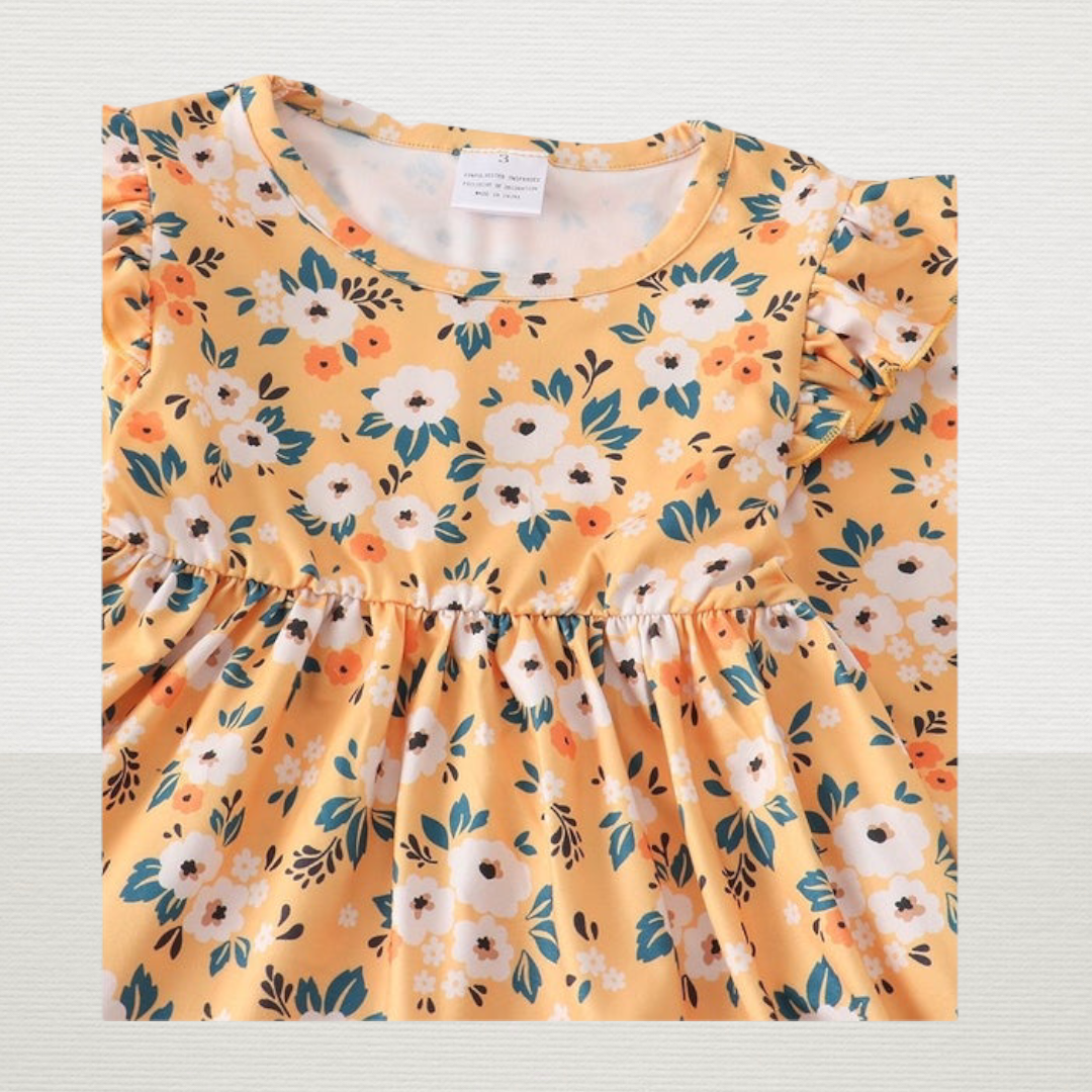 Mustard Floral Denim Set