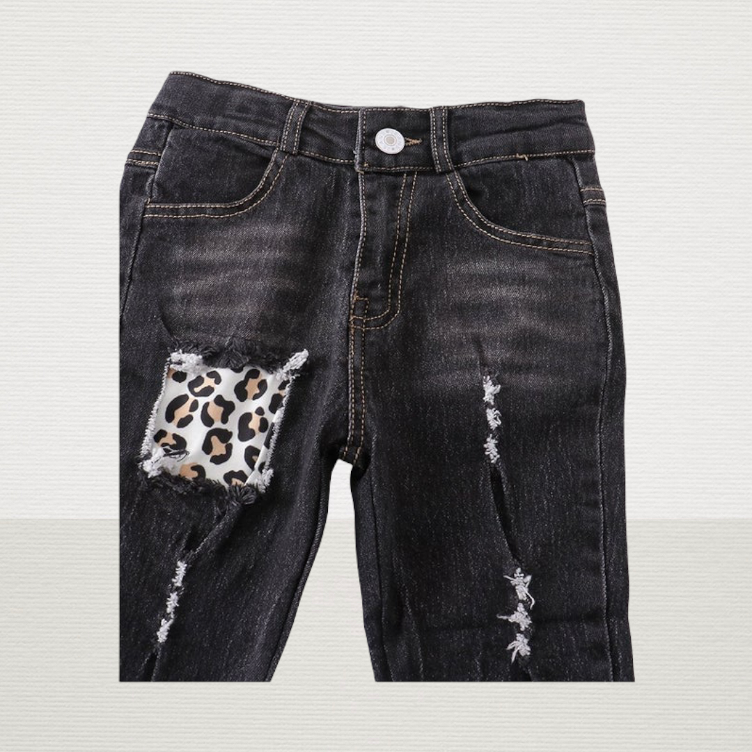 Leopard Print Denim Set