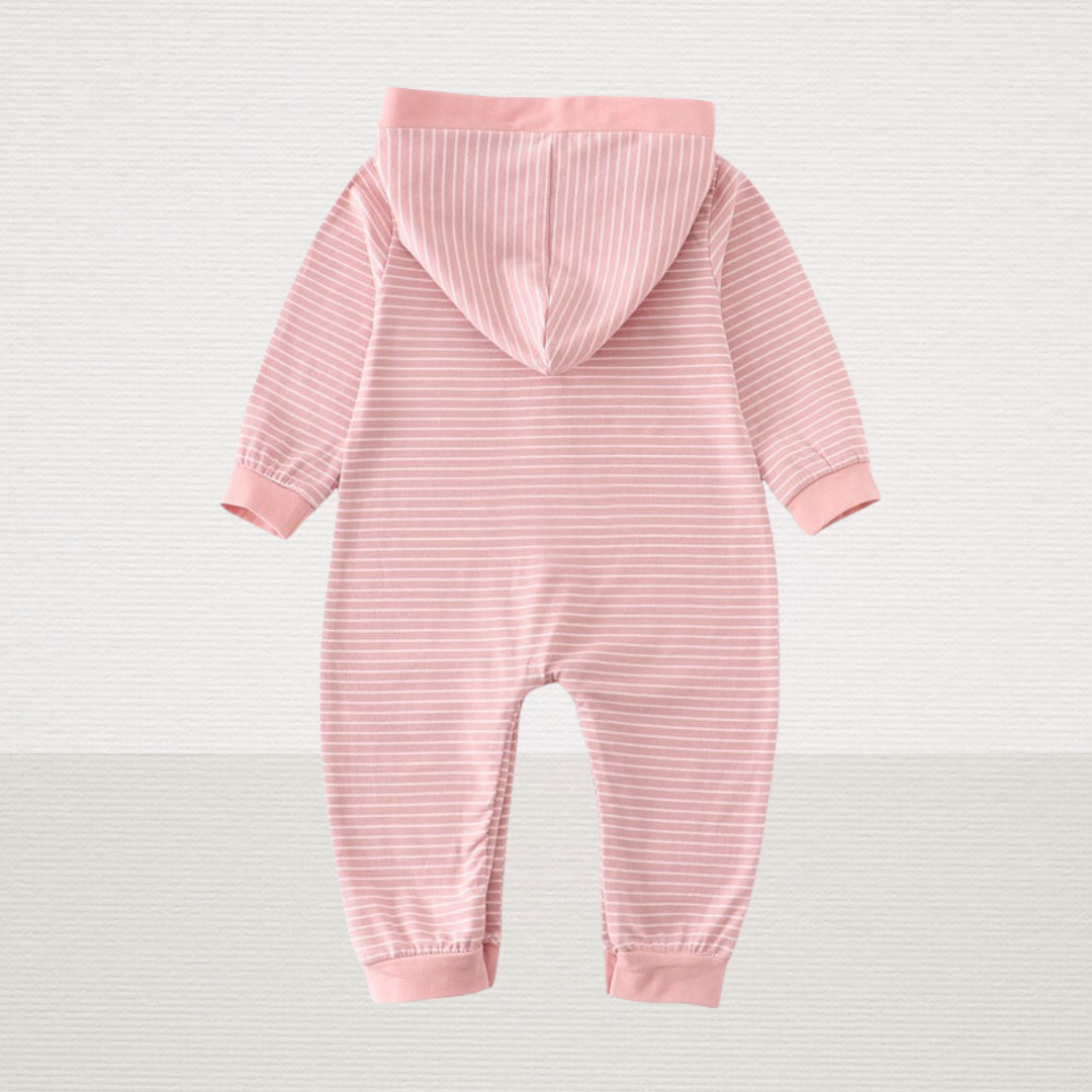 Pink Striped Hoodie Jumper