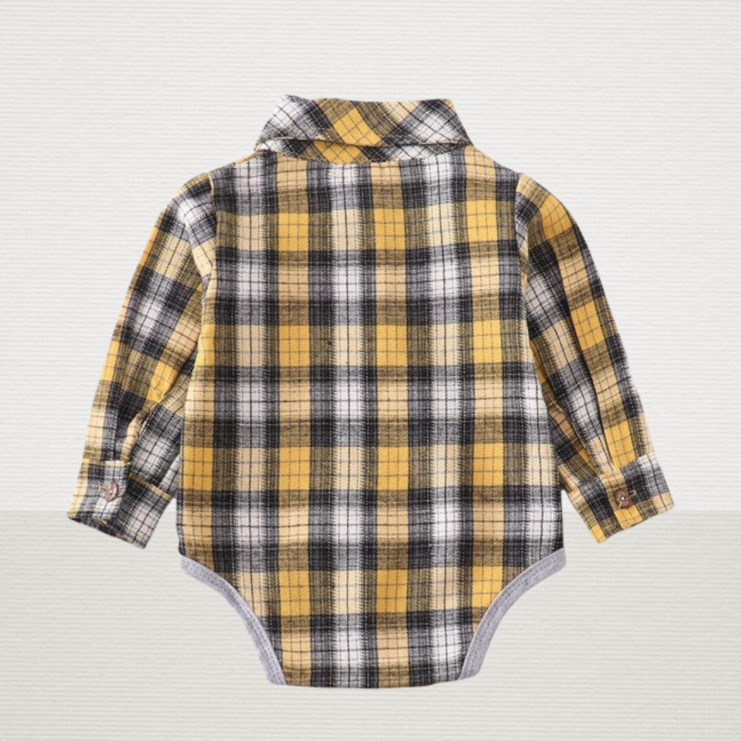 Yellow Plaid Bodysuit Shirt