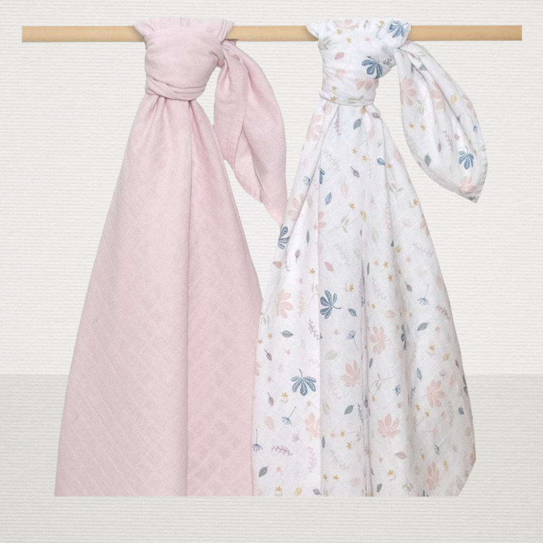 Organic Muslin 2pk Swaddle (botanical)