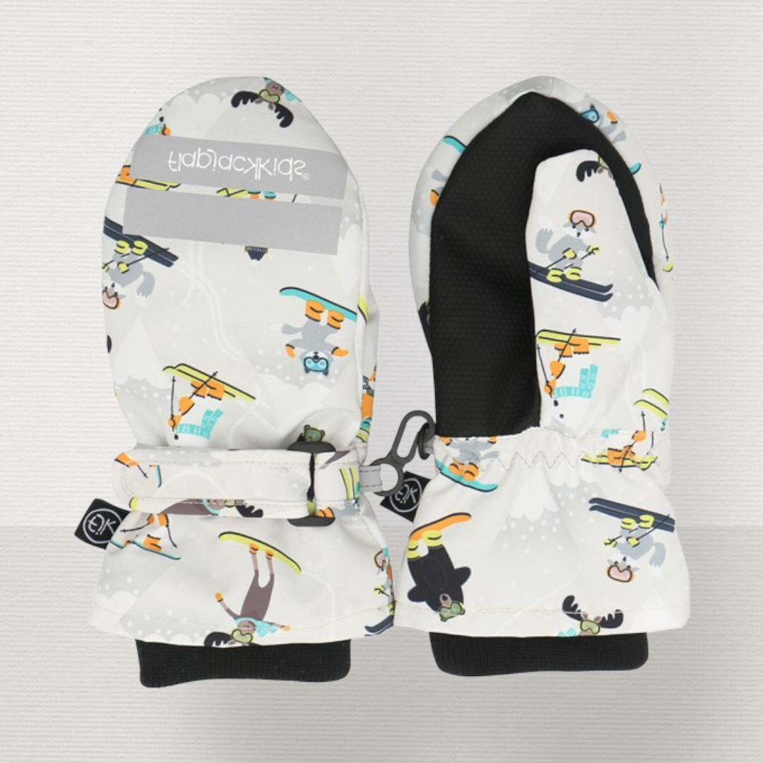 Water Repellent Ski Mittens Ski Resort Gray