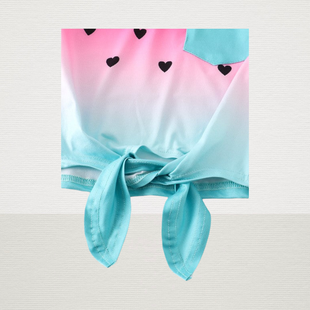 Watermelon Denim Short Set