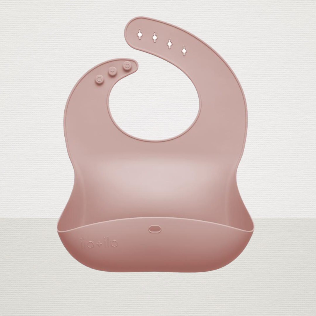Silicone Baby Bib (soft blush)