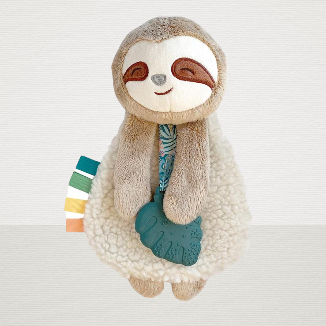 Itzy Lovey Sloth Plush with Teether