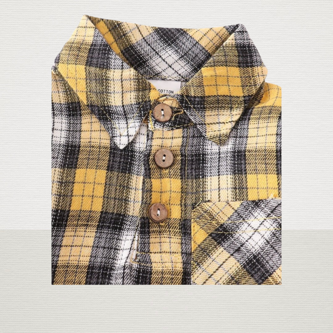 Yellow Plaid Bodysuit Shirt