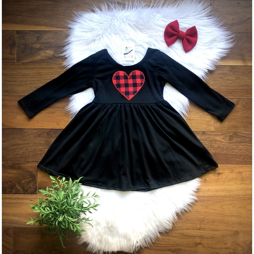 Plaid Heart Holiday Dress